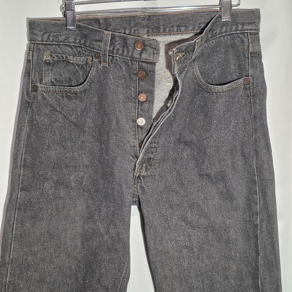 Levi's Other - Vintage 1990 Levi's 501-0658 Black Gray Jeans USA Made 32x36 Button Fly 653